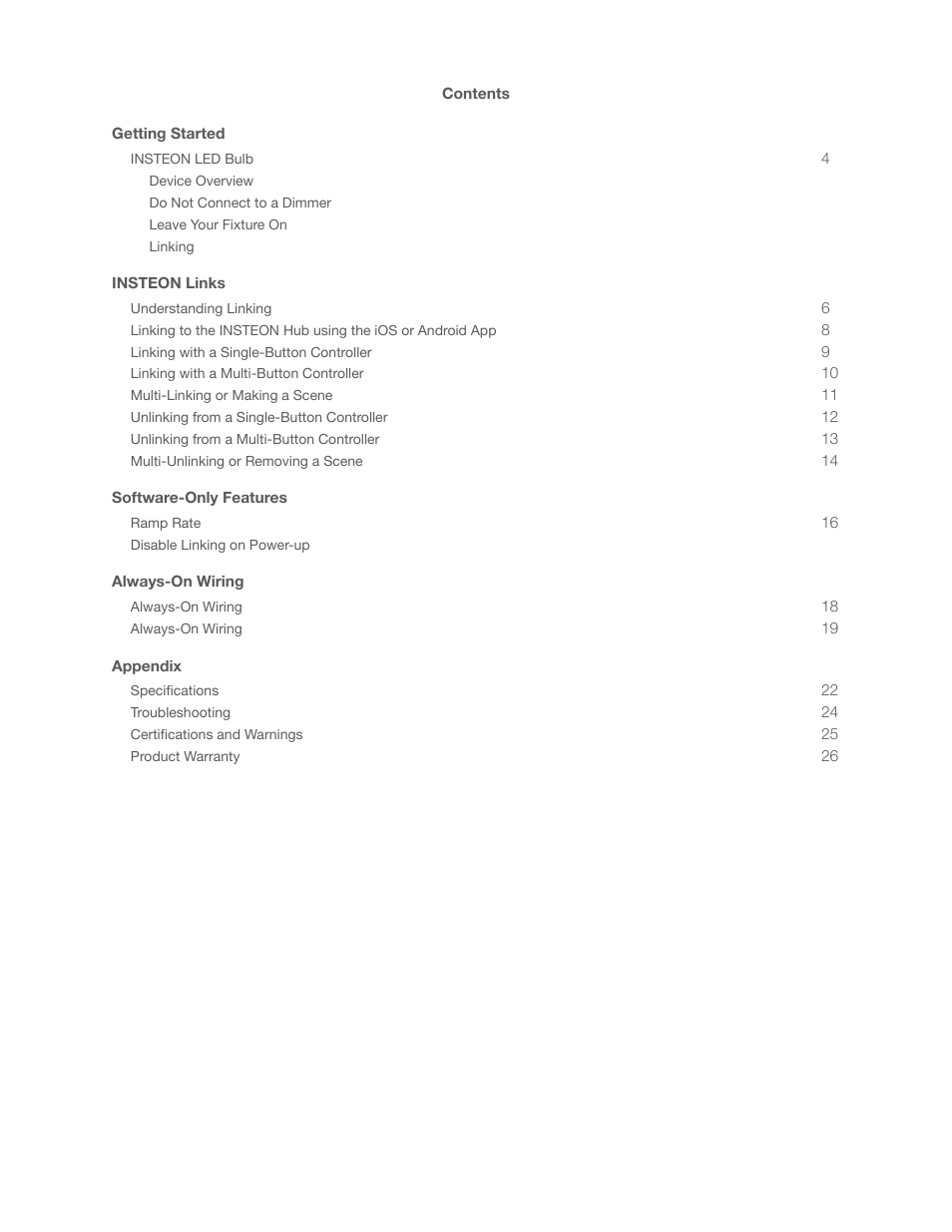 INSTEON LED Bulb 2672-222 Manual Rev.1.0-2.9 User Manual | Page 2 / 26
