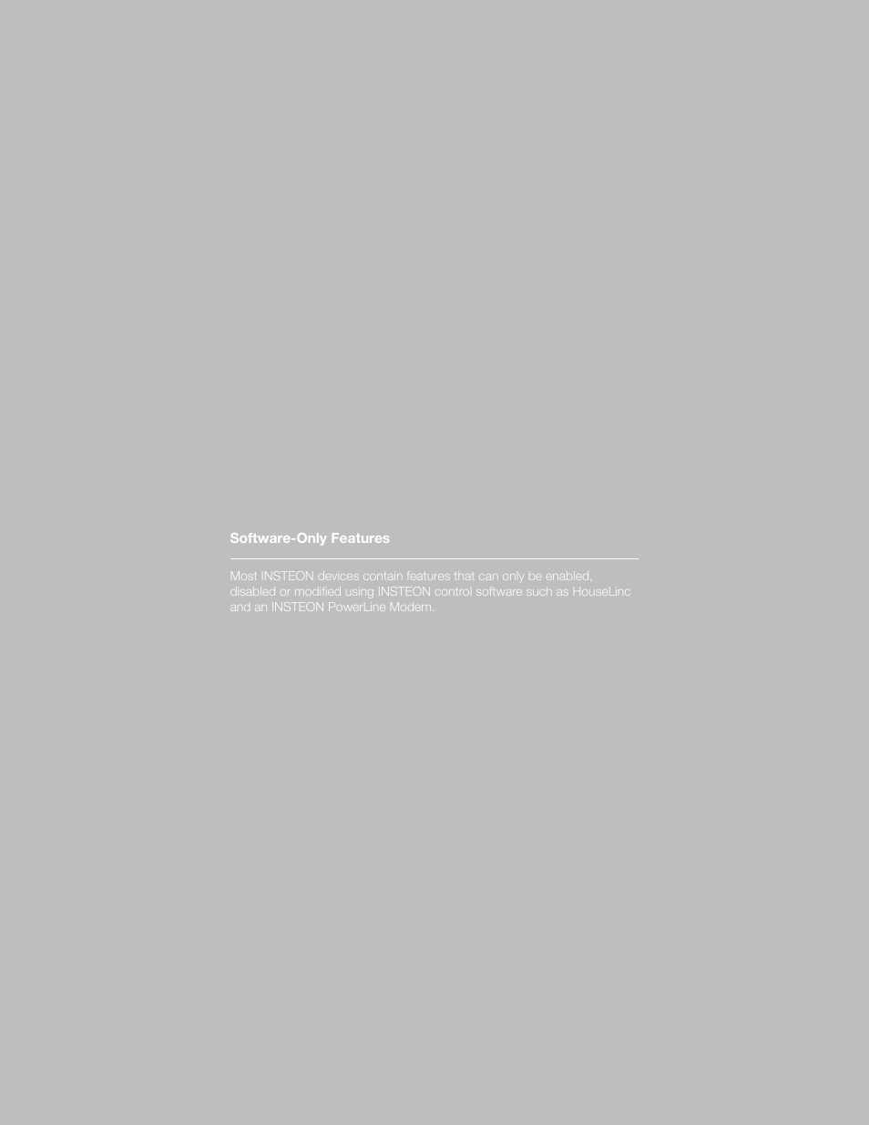 Software-only features | INSTEON LED Bulb 2672-222 Manual Rev.3.0 User Manual | Page 15 / 26