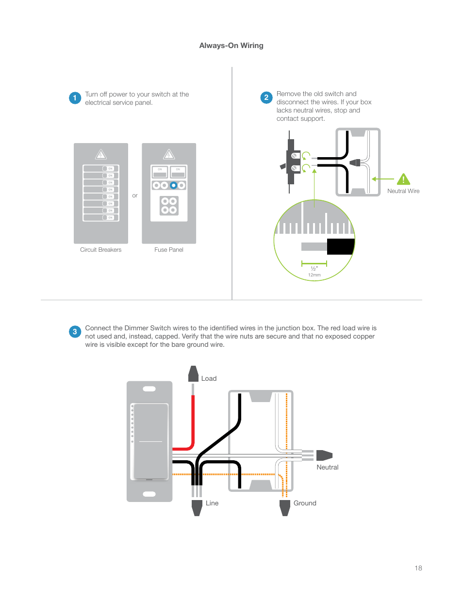 Always-on wiring | INSTEON LED Bulb 2672-222 Manual Rev.3.0 User Manual | Page 18 / 26