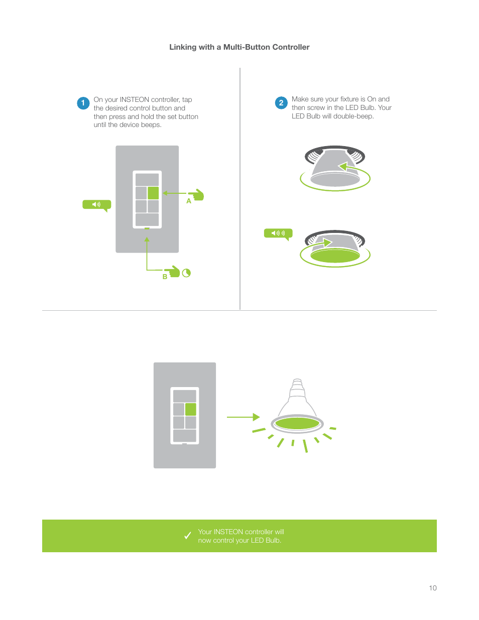 Linking with a multi-button controller | INSTEON LED Bulb (PAR38) 2674-222 Manual User Manual | Page 10 / 26