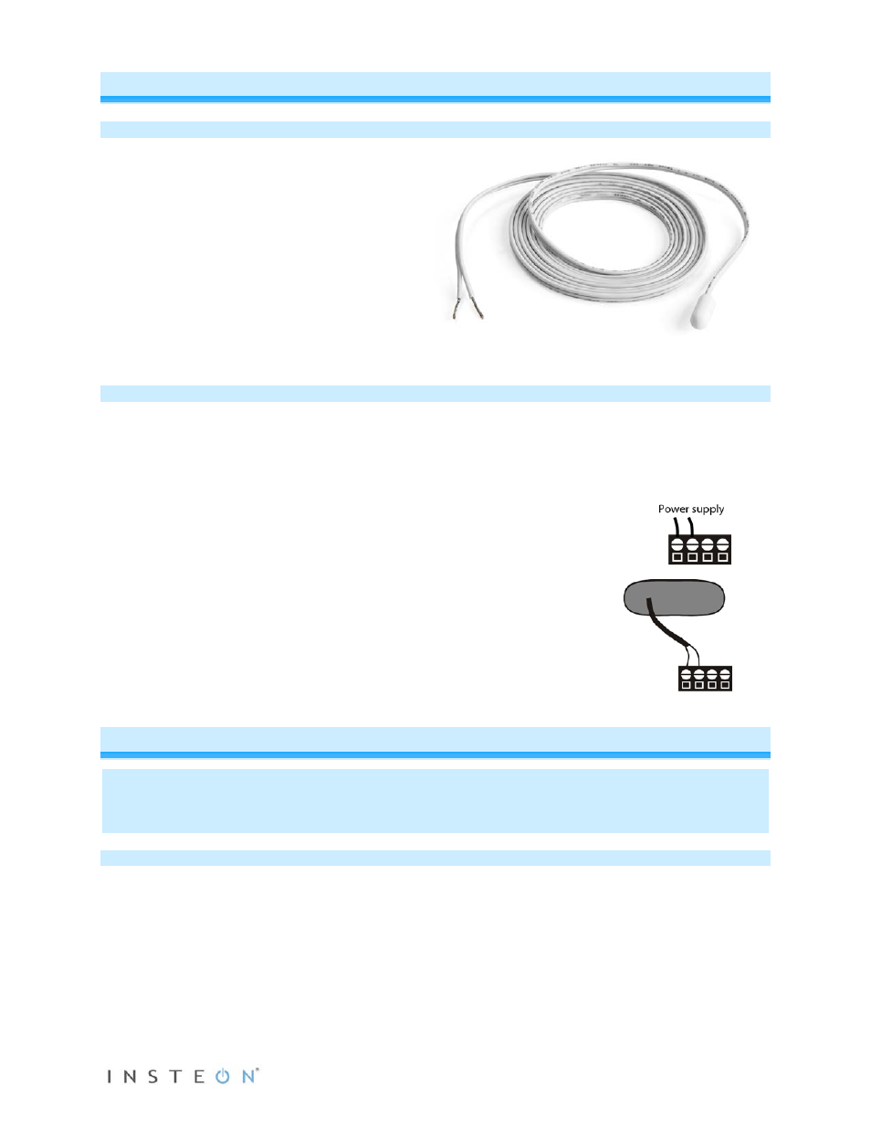 Optional accessories, Waterproof temperature sensor (2433a3), Power supply | Installation, Preparation | INSTEON Wireless Thermostat with Humidity (2441ZTH) Manual User Manual | Page 11 / 27