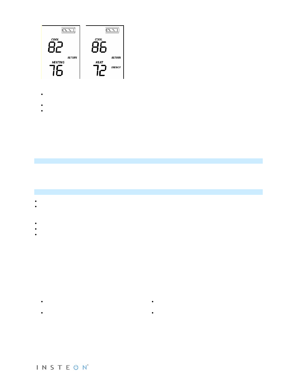 Set button operation, Time/sensor button operations | INSTEON Wireless Thermostat with Humidity (2441ZTH) Manual User Manual | Page 7 / 27