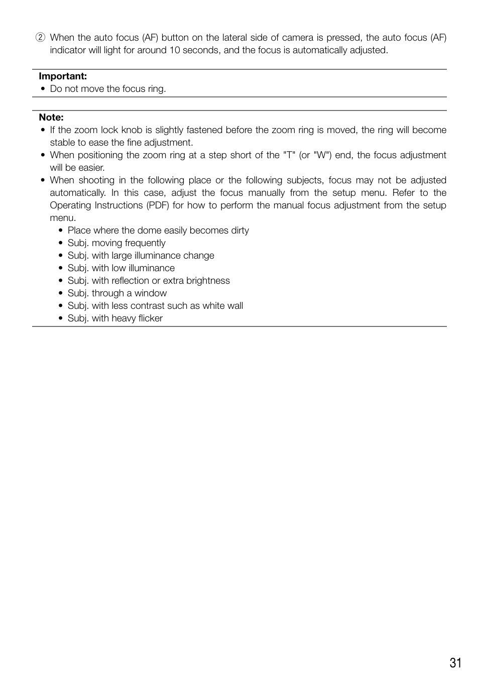 Panasonic WV-SF336 User Manual | Page 31 / 44