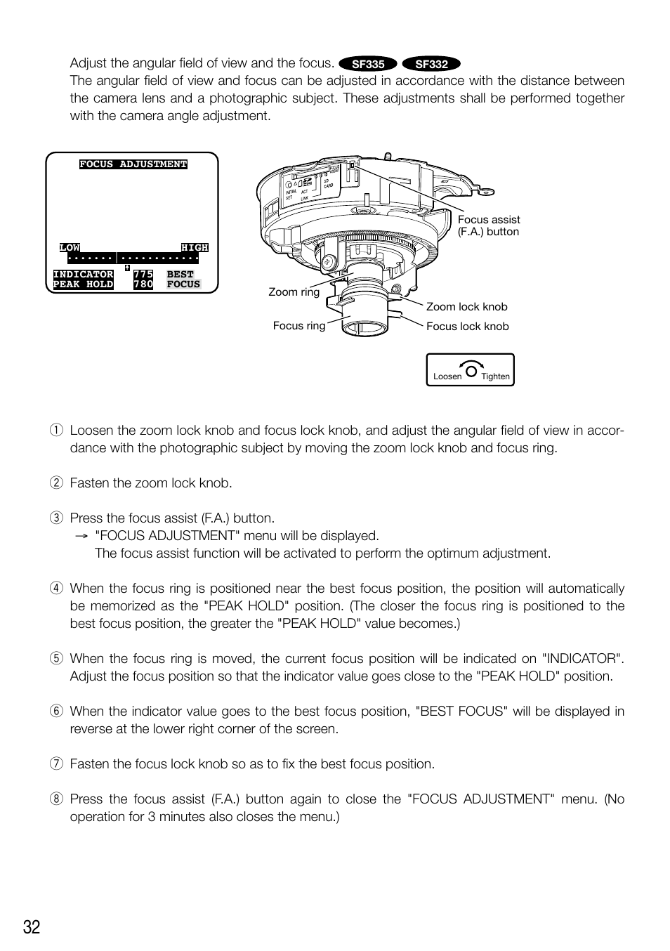 Panasonic WV-SF336 User Manual | Page 32 / 44