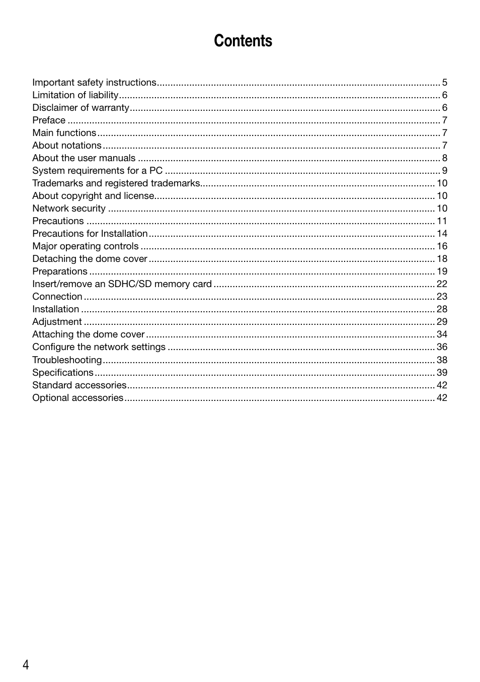 Panasonic WV-SF336 User Manual | Page 4 / 44