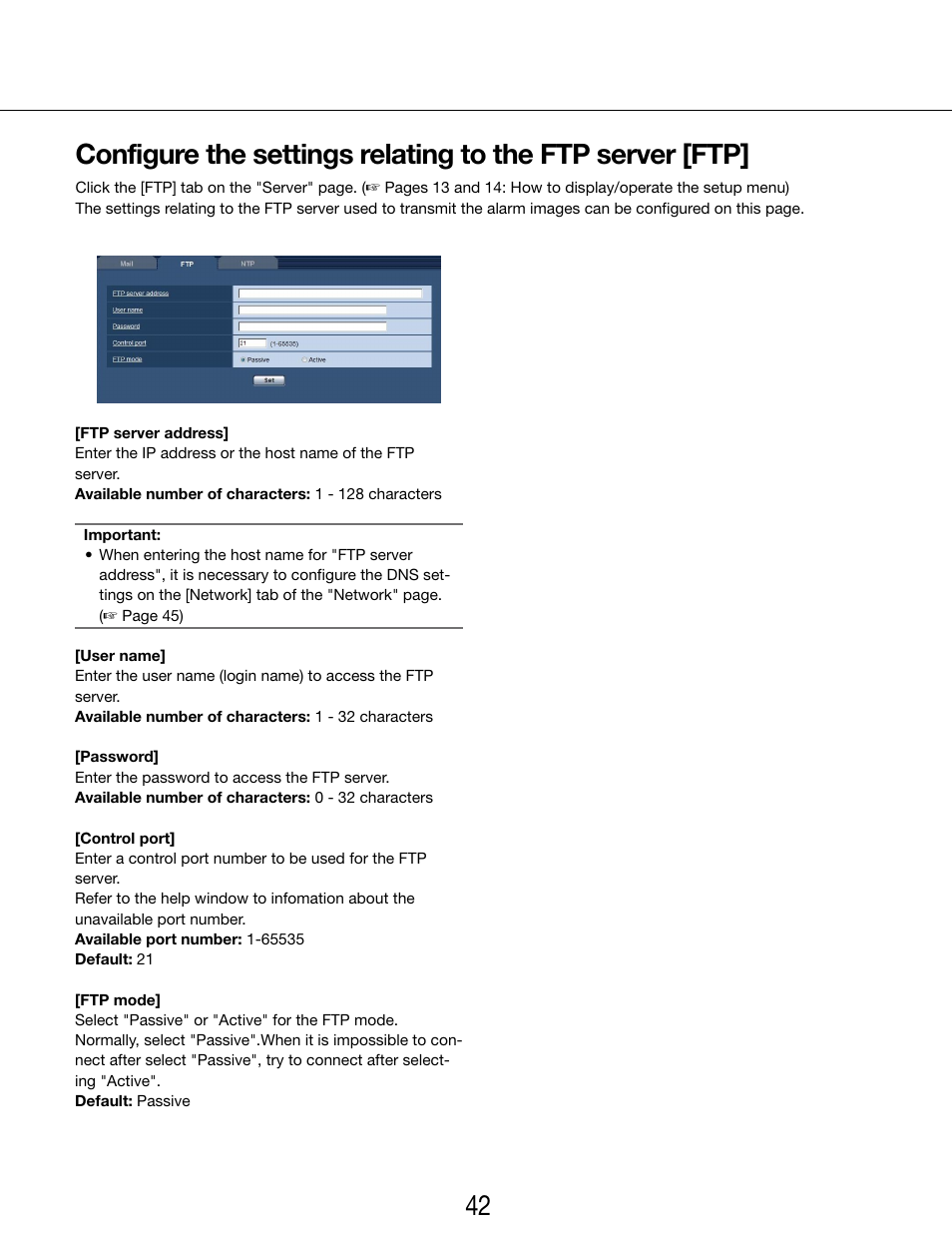 Panasonic WV-SP102 User Manual | Page 42 / 64