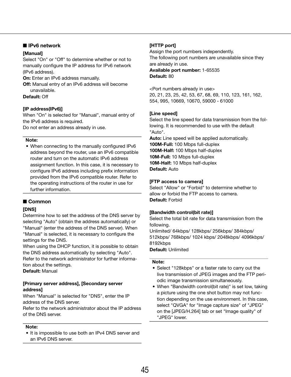 Panasonic WV-SP102 User Manual | Page 45 / 64