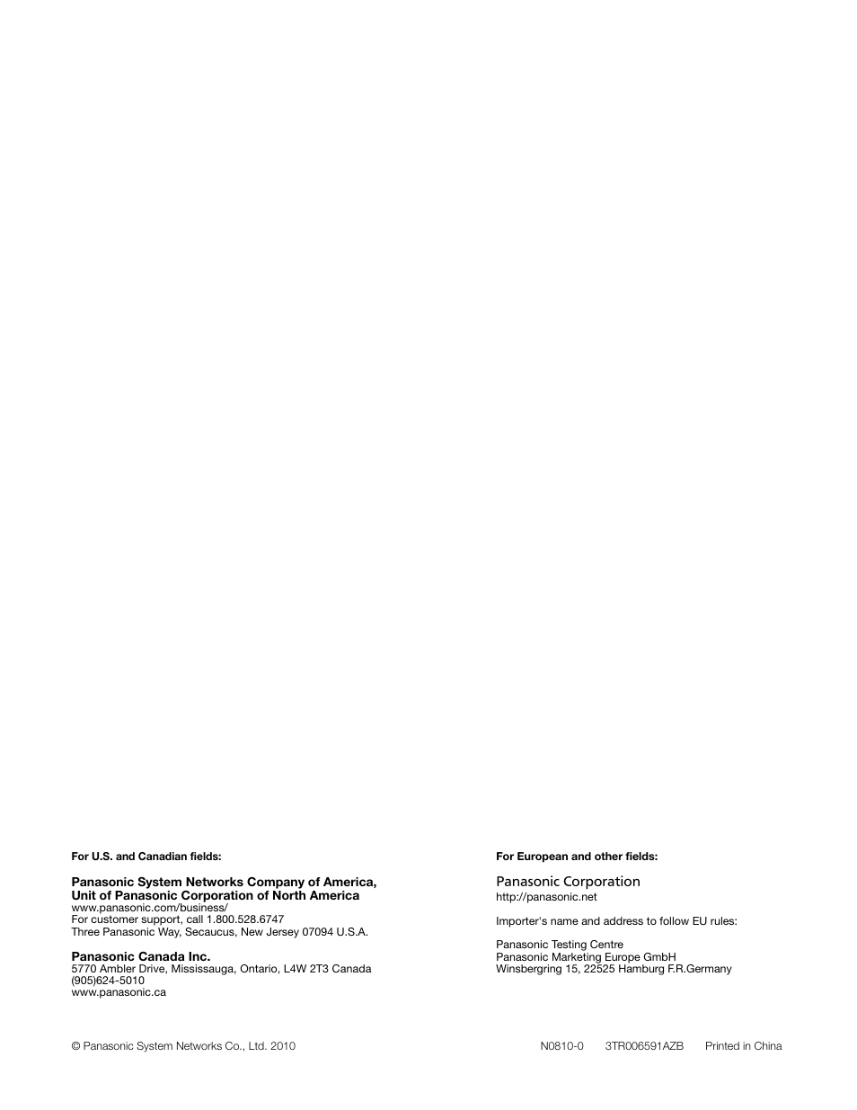 Panasonic WV-SP102 User Manual | Page 64 / 64