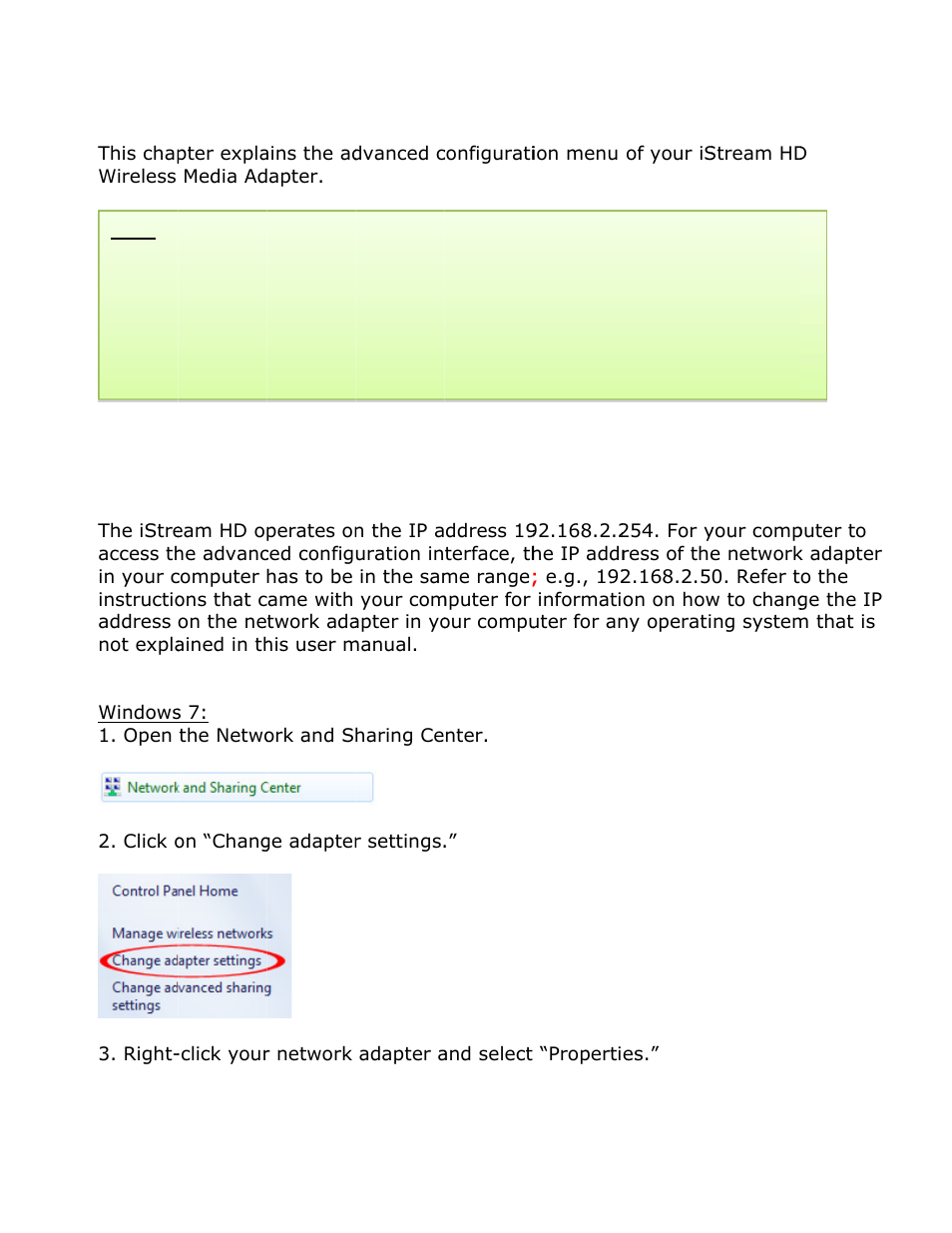 Adva, Nced c, Config | Gurat, Tion m | INTELLINET NETWORK 525282 iStream HD Wireless Media Adapter User Manual User Manual | Page 13 / 32