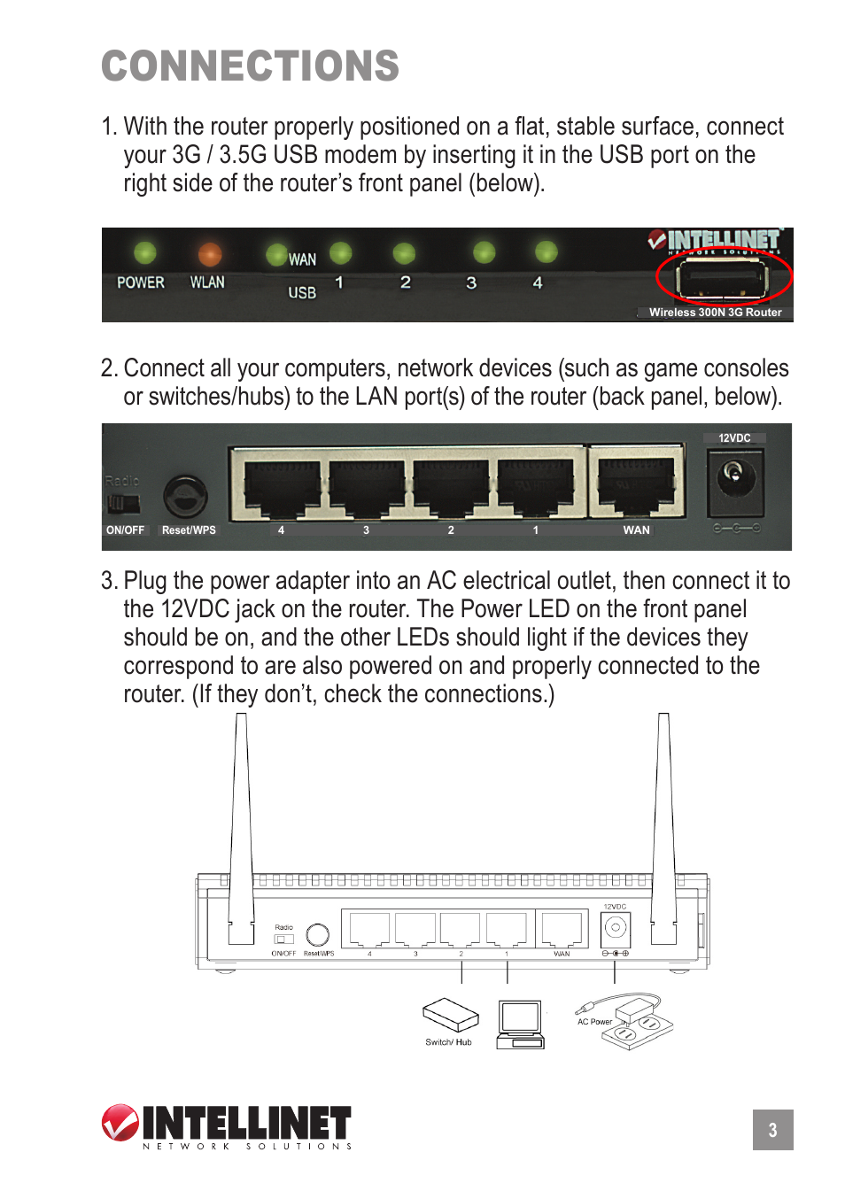 Connections | INTELLINET NETWORK 524681 Quick Install Guide User Manual | Page 3 / 16