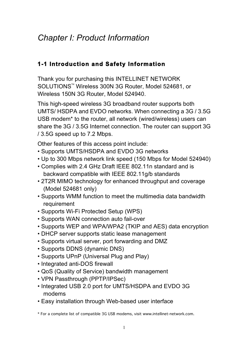 524681_524940_03_man_cd.2.pdf, Chapter i: product information, 1 introduction and safety information | INTELLINET NETWORK 524681 User Manual User Manual | Page 8 / 142