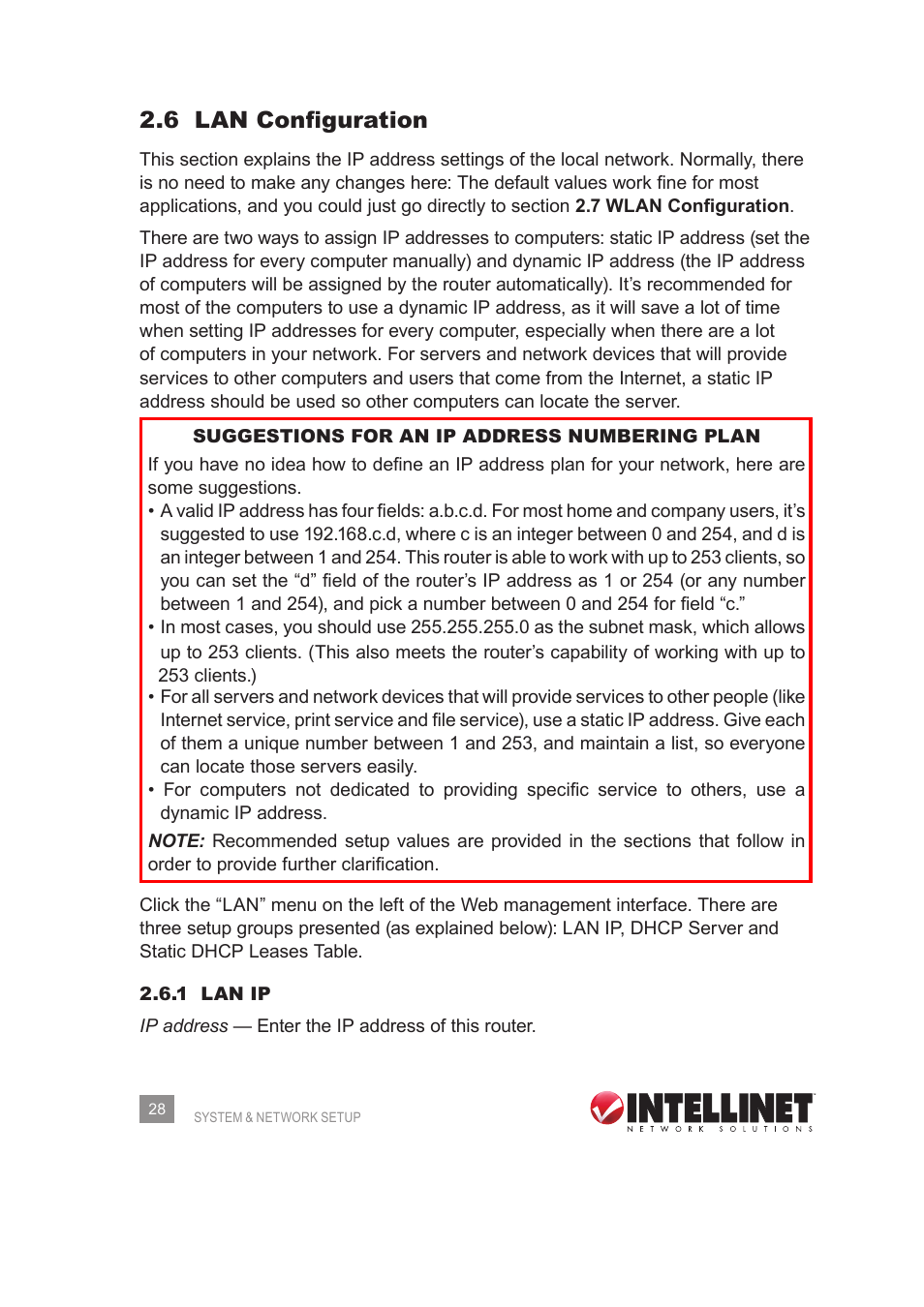 6 lan configuration | INTELLINET NETWORK 524445 User Manual User Manual | Page 28 / 70