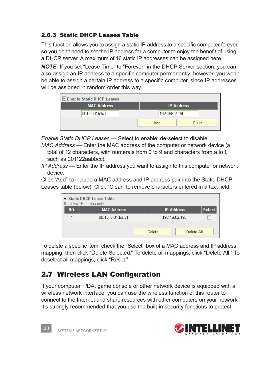 7 wireless lan configuration | INTELLINET NETWORK 524445 User Manual User Manual | Page 30 / 70