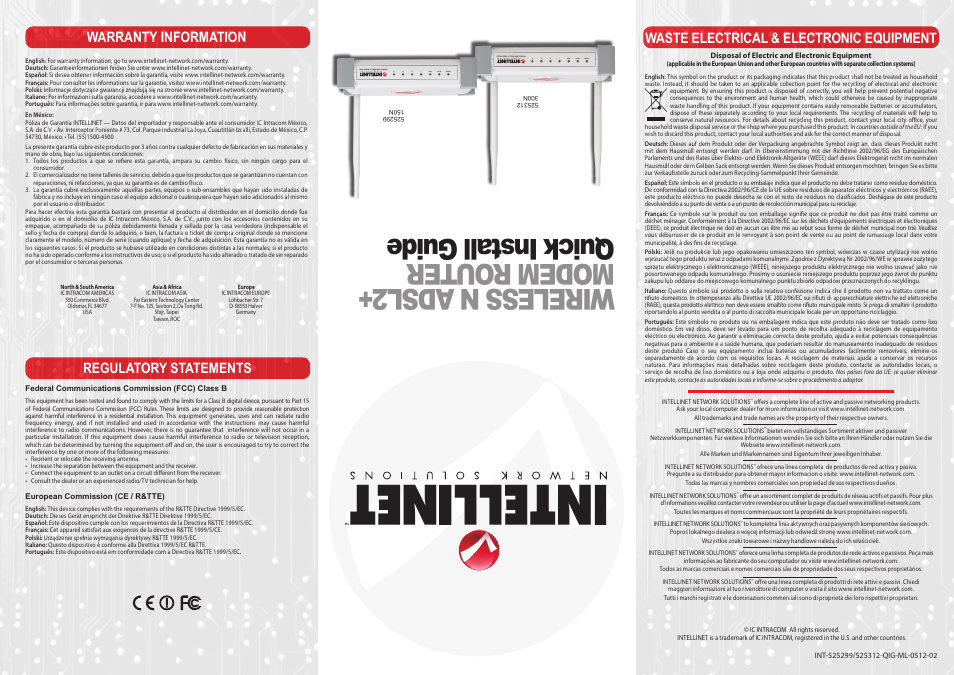 INTELLINET NETWORK 525299 User Manual | 2 pages