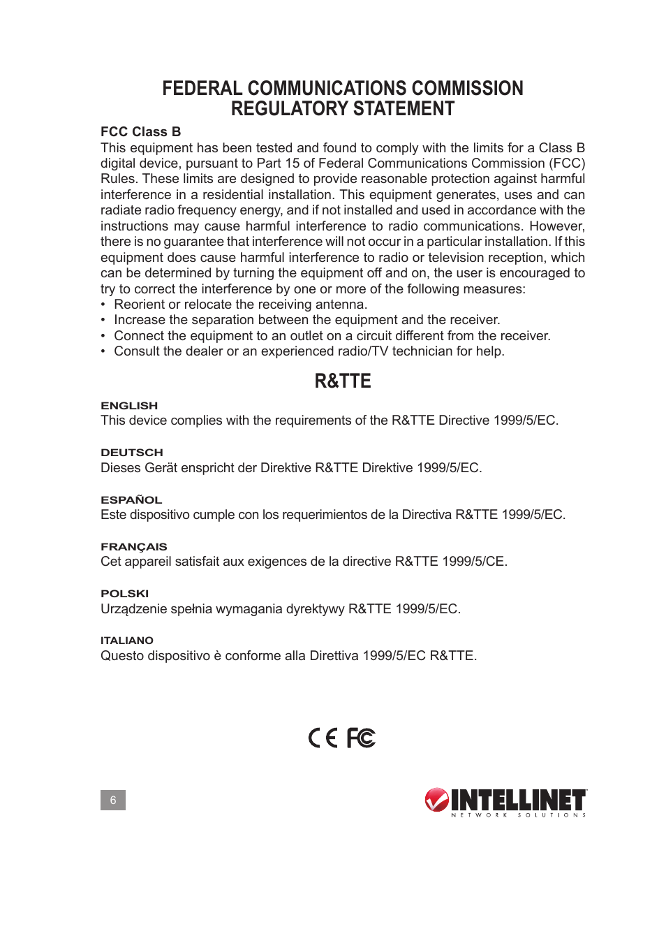 R&tte | INTELLINET NETWORK 351898 Multifunction Cable Tester User Manual User Manual | Page 6 / 7