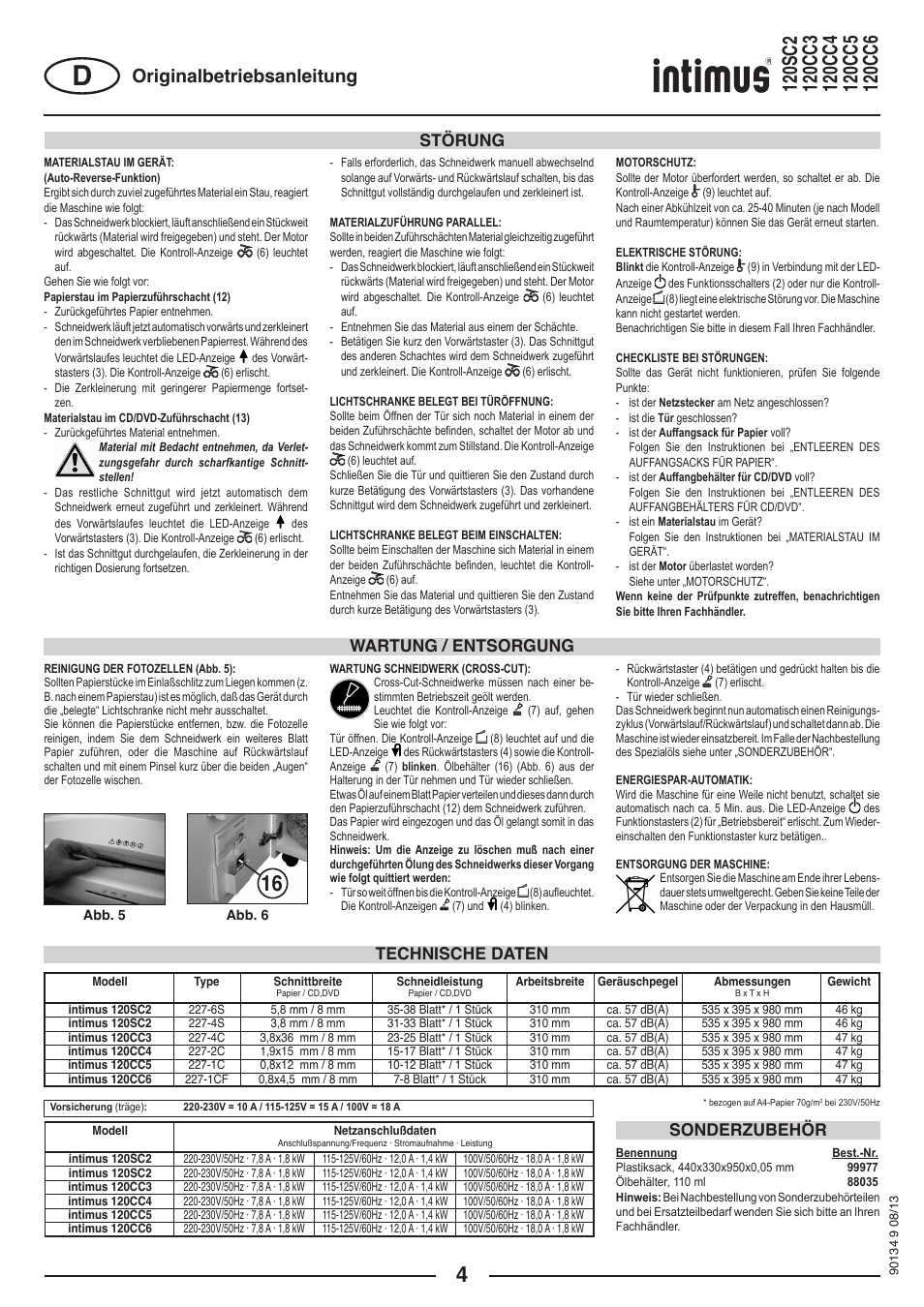 Originalbetriebsanleitung | intimus 120 CC4 User Manual | Page 4 / 56