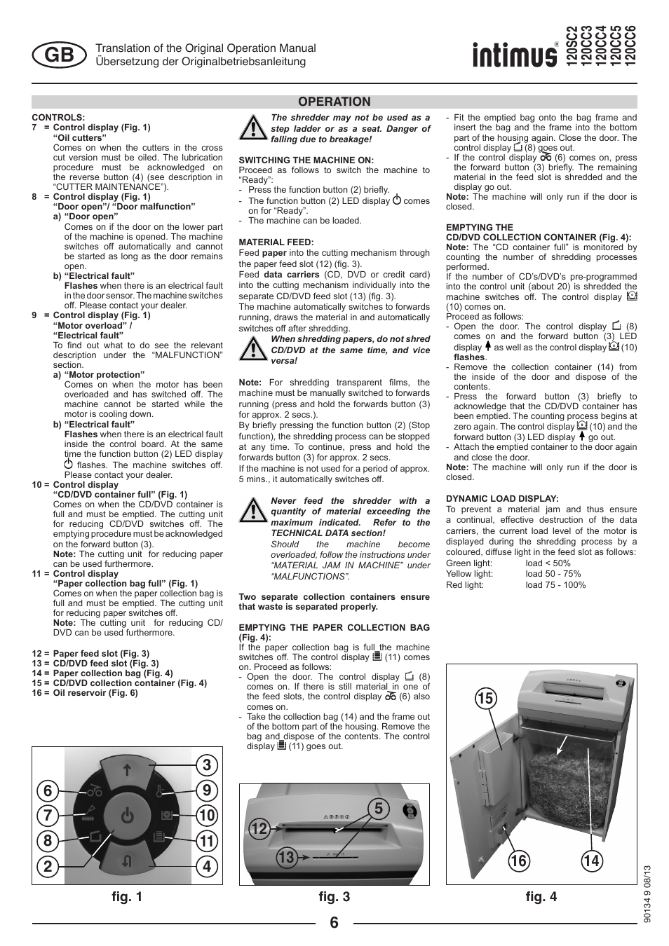 Fig. 1 fig. 3 fig. 4, Operation | intimus 120 CC4 User Manual | Page 6 / 56