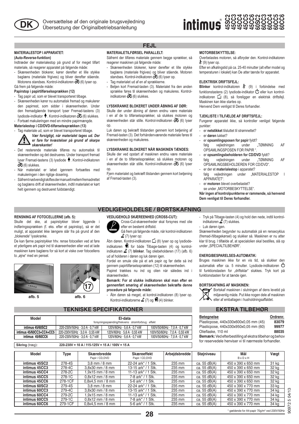 intimus 45 CC4 User Manual | Page 28 / 56