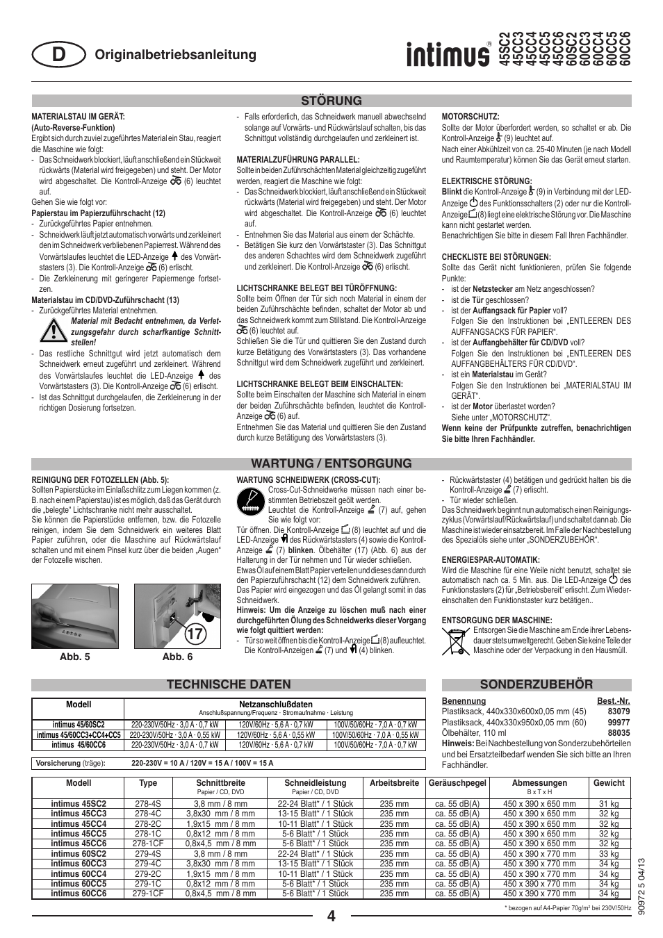 Originalbetriebsanleitung | intimus 45 CC4 User Manual | Page 4 / 56