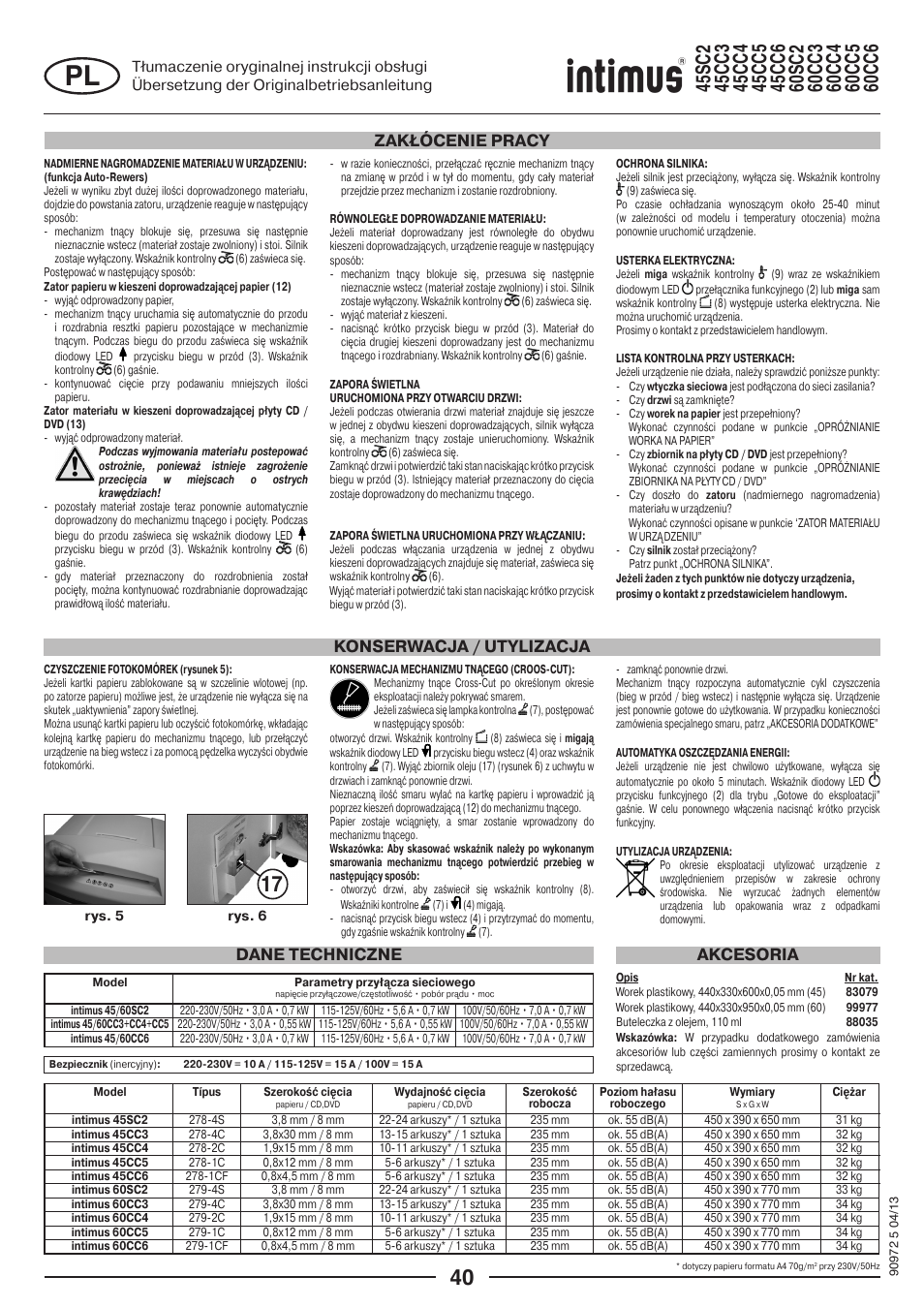 intimus 45 CC4 User Manual | Page 40 / 56