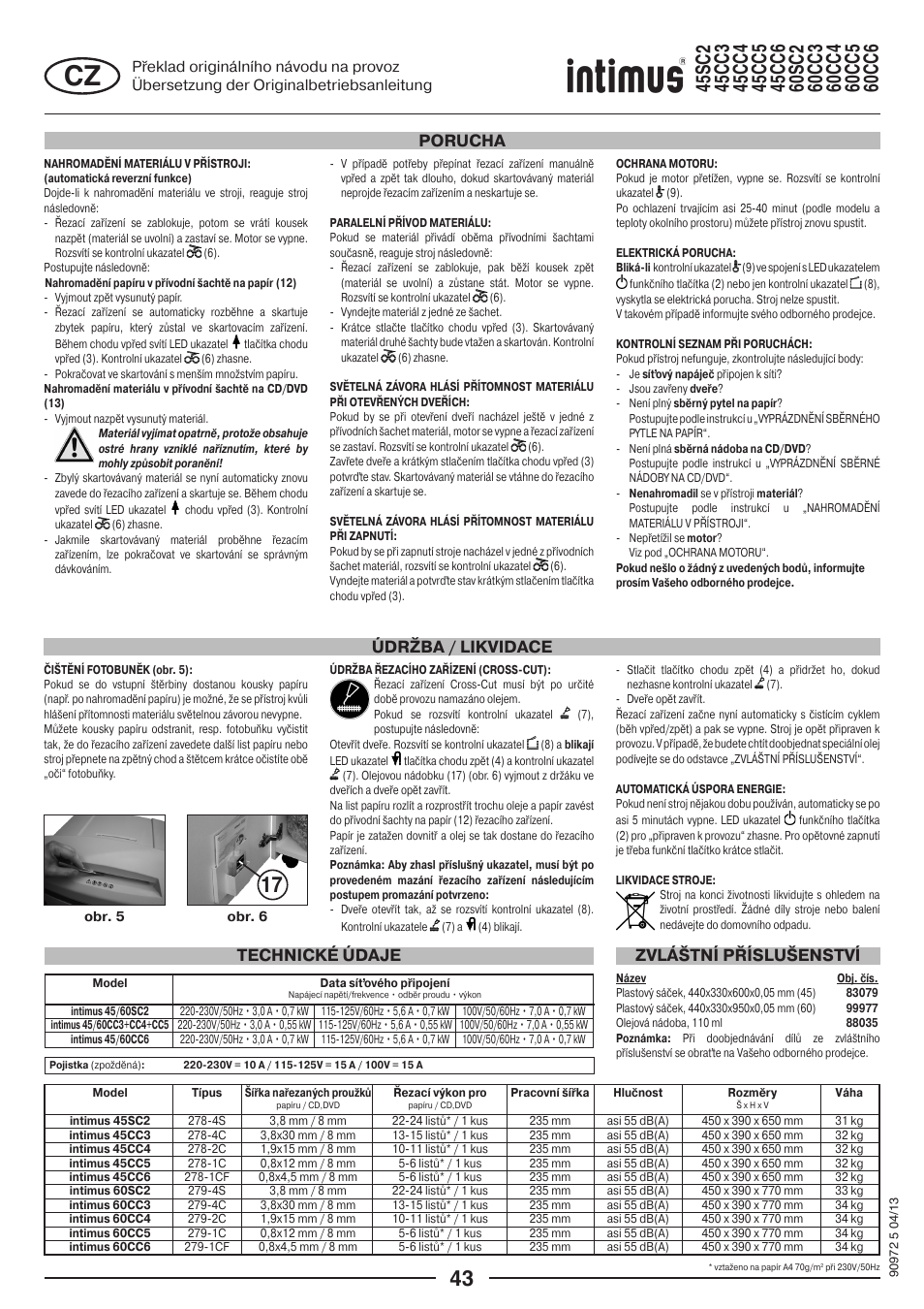 intimus 45 CC4 User Manual | Page 43 / 56