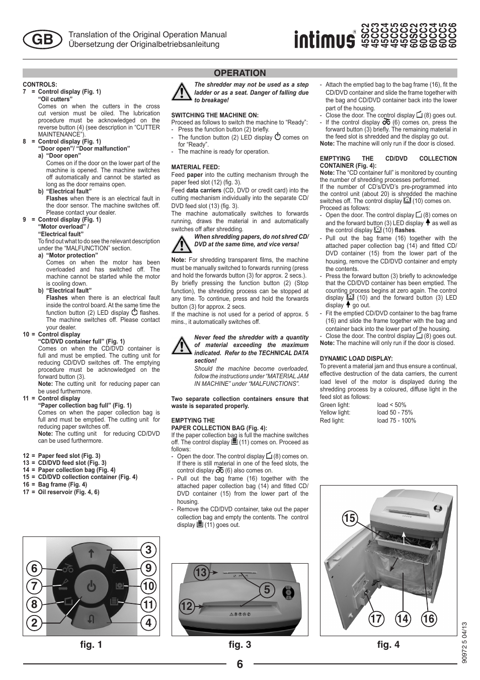 Fig. 1 fig. 3 fig. 4, Operation | intimus 45 CC4 User Manual | Page 6 / 56