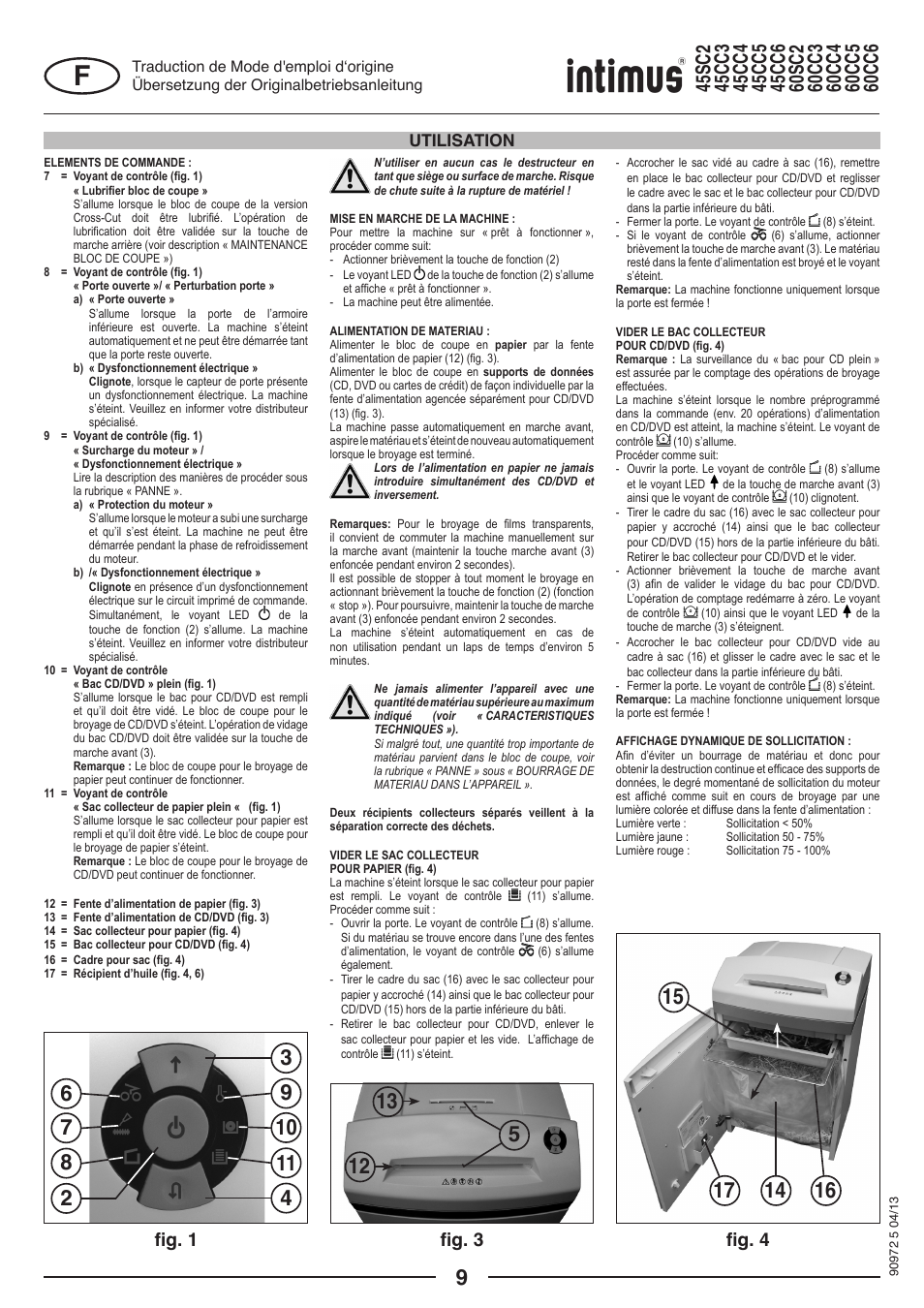 Fig. 1 fig. 4, Fig. 3, Utilisation | intimus 45 CC4 User Manual | Page 9 / 56