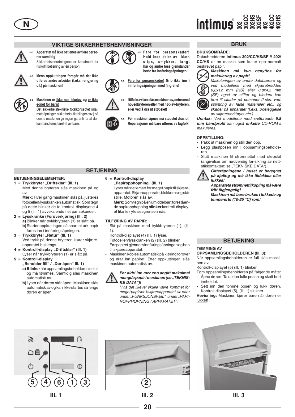 Ill. 1 ill. 2 ill. 3 | intimus 402 Wide Body User Manual | Page 20 / 48