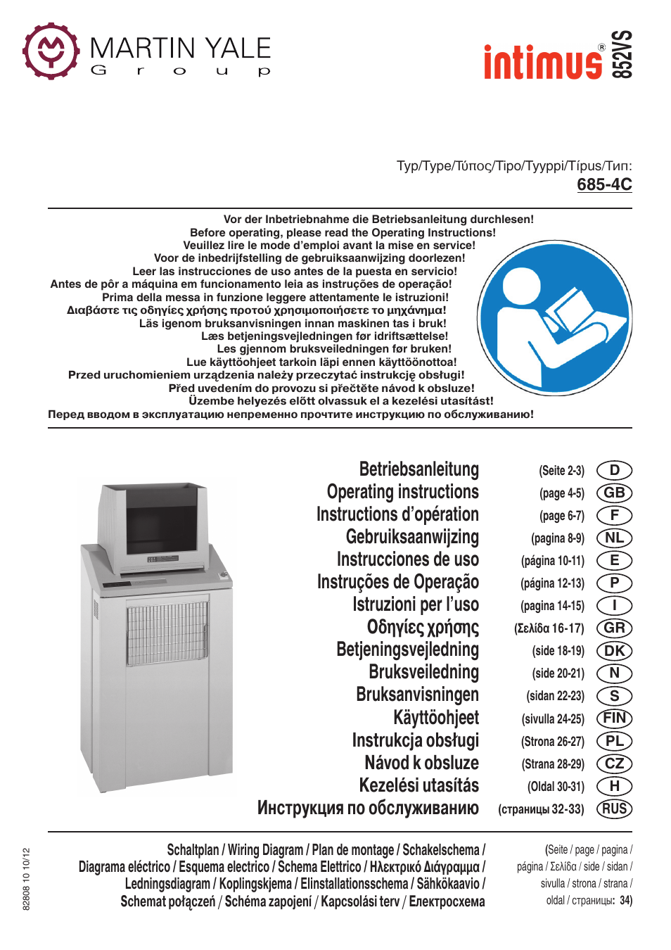 intimus 852 VS User Manual | 36 pages