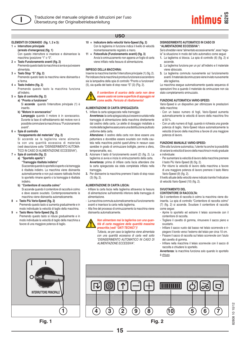 S852vs, Fig. 2, Fig. 1 | intimus 852 VS User Manual | Page 15 / 36