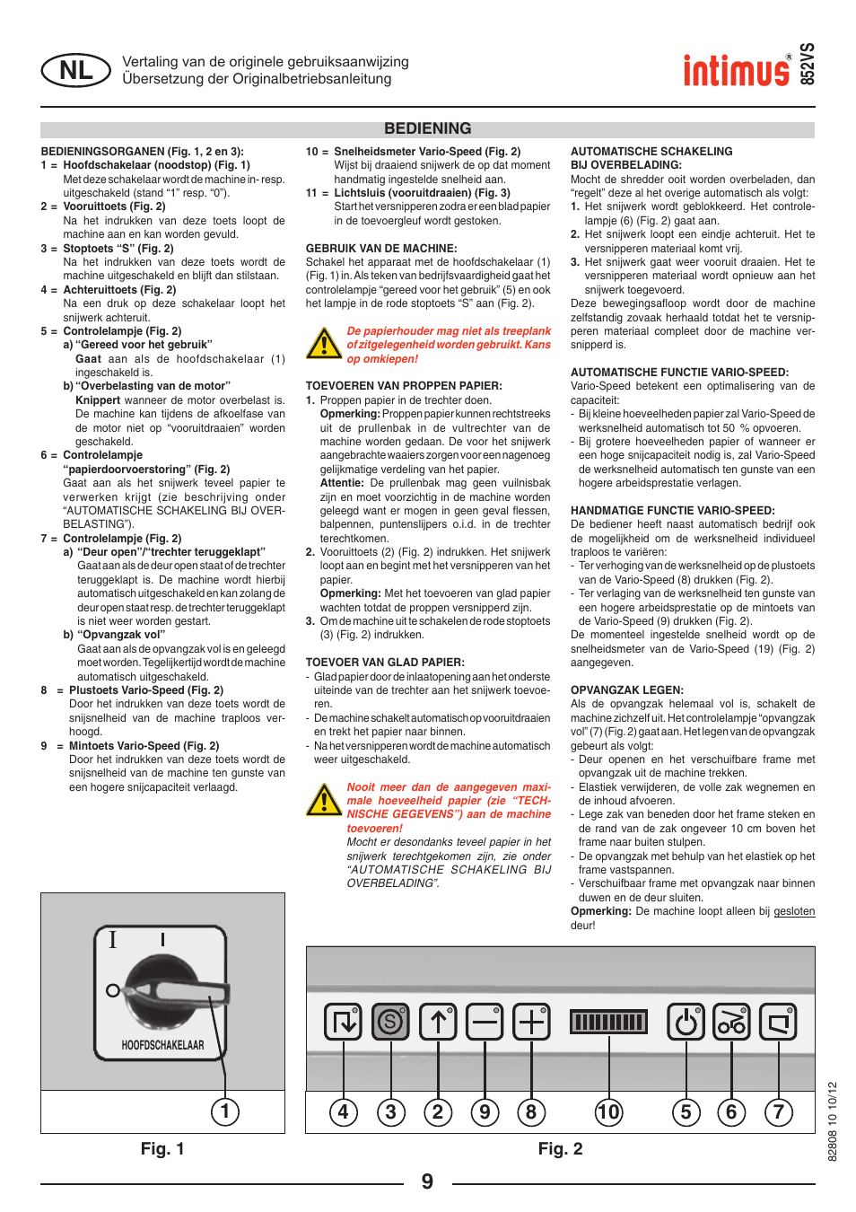 S852vs, Fig. 2, Fig. 1 | intimus 852 VS User Manual | Page 9 / 36