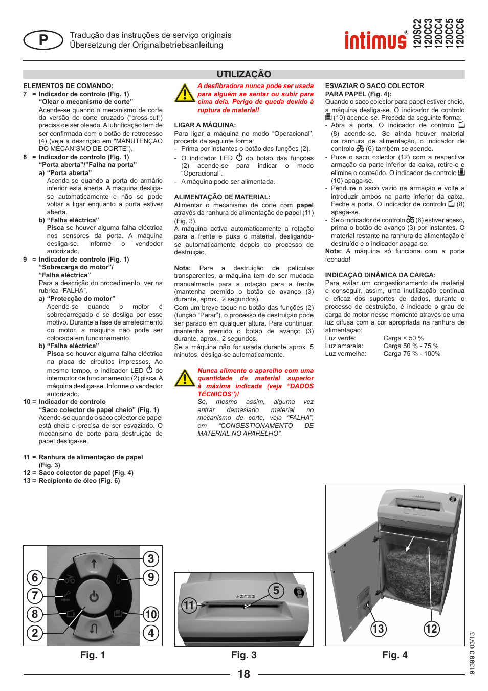 Fig. 1 fig. 3 fig. 4, Utilização | intimus 120 CC6 User Manual | Page 18 / 56