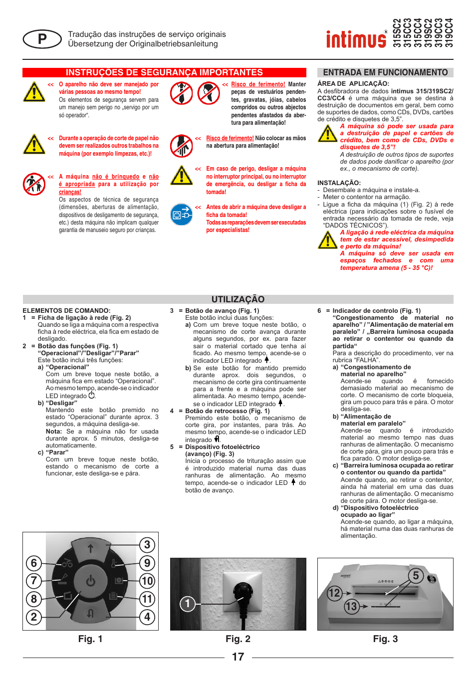 Fig. 1, Fig. 2 fig. 3 | intimus 319 User Manual | Page 17 / 56