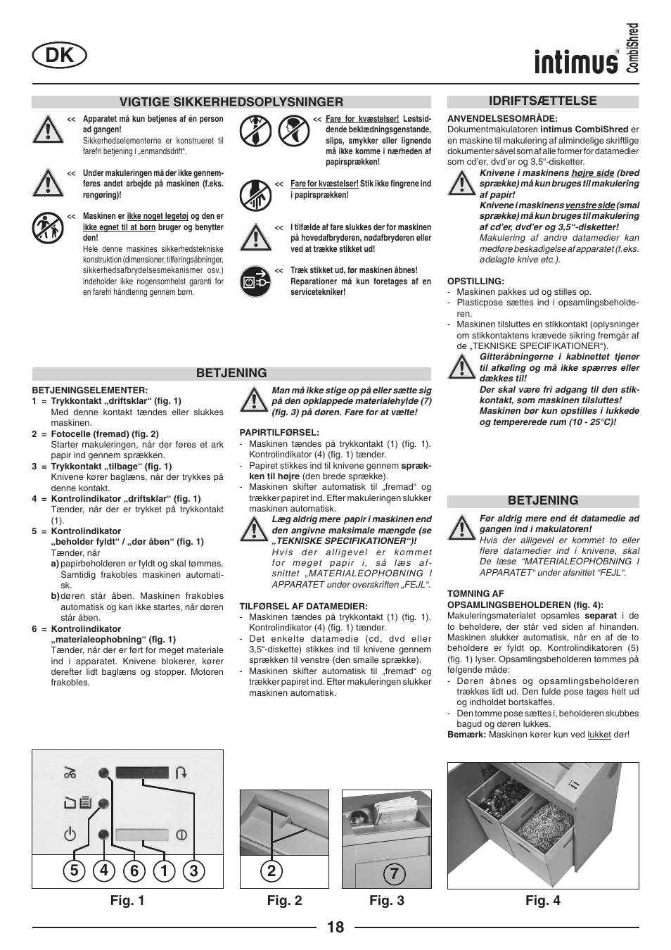 Fig. 2 fig. 4 fig. 3, Fig. 1 | intimus Combishred User Manual | Page 18 / 36