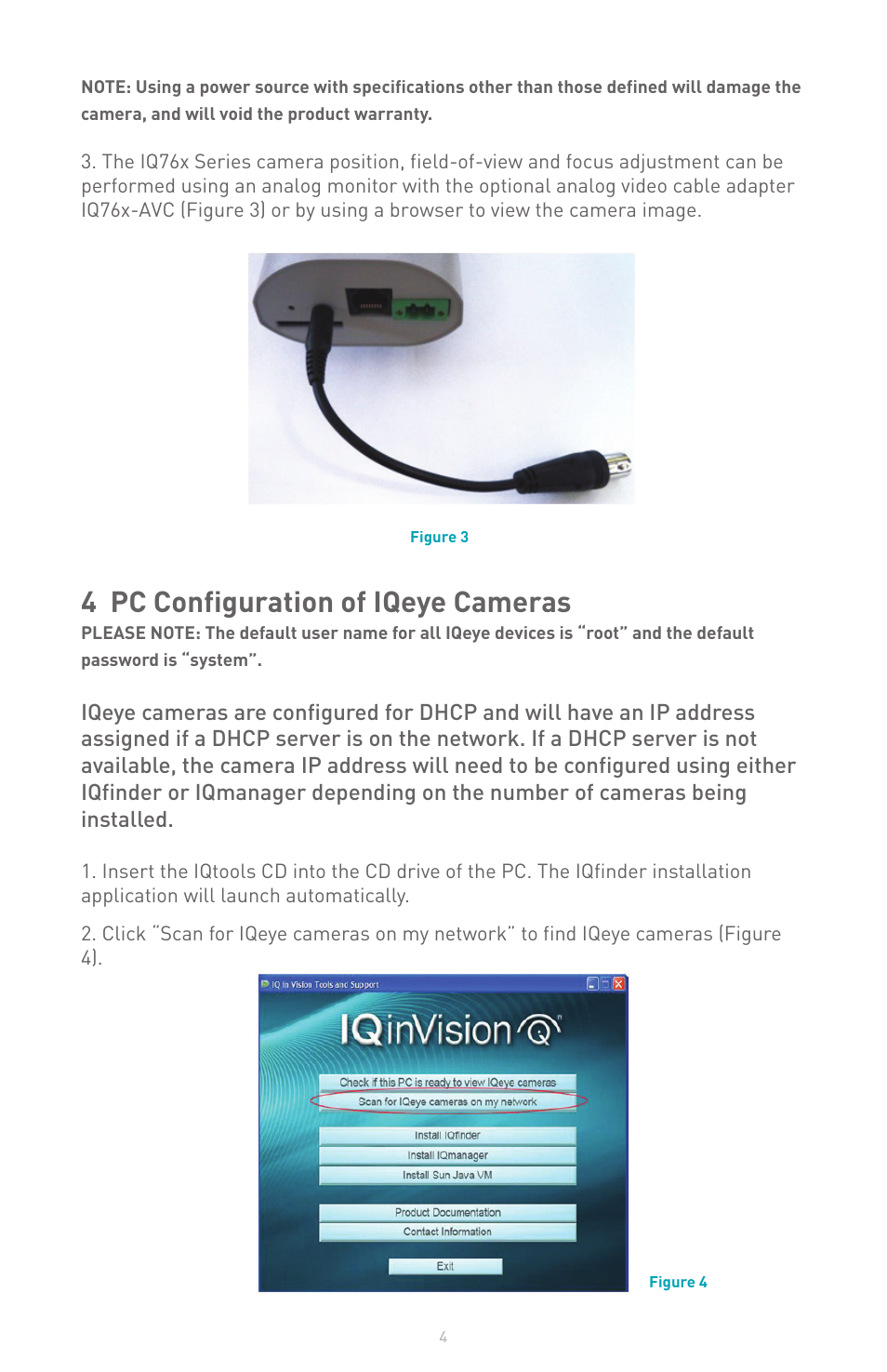 4 pc configuration of iqeye cameras | IQinVision 7 Series User Manual | Page 4 / 8