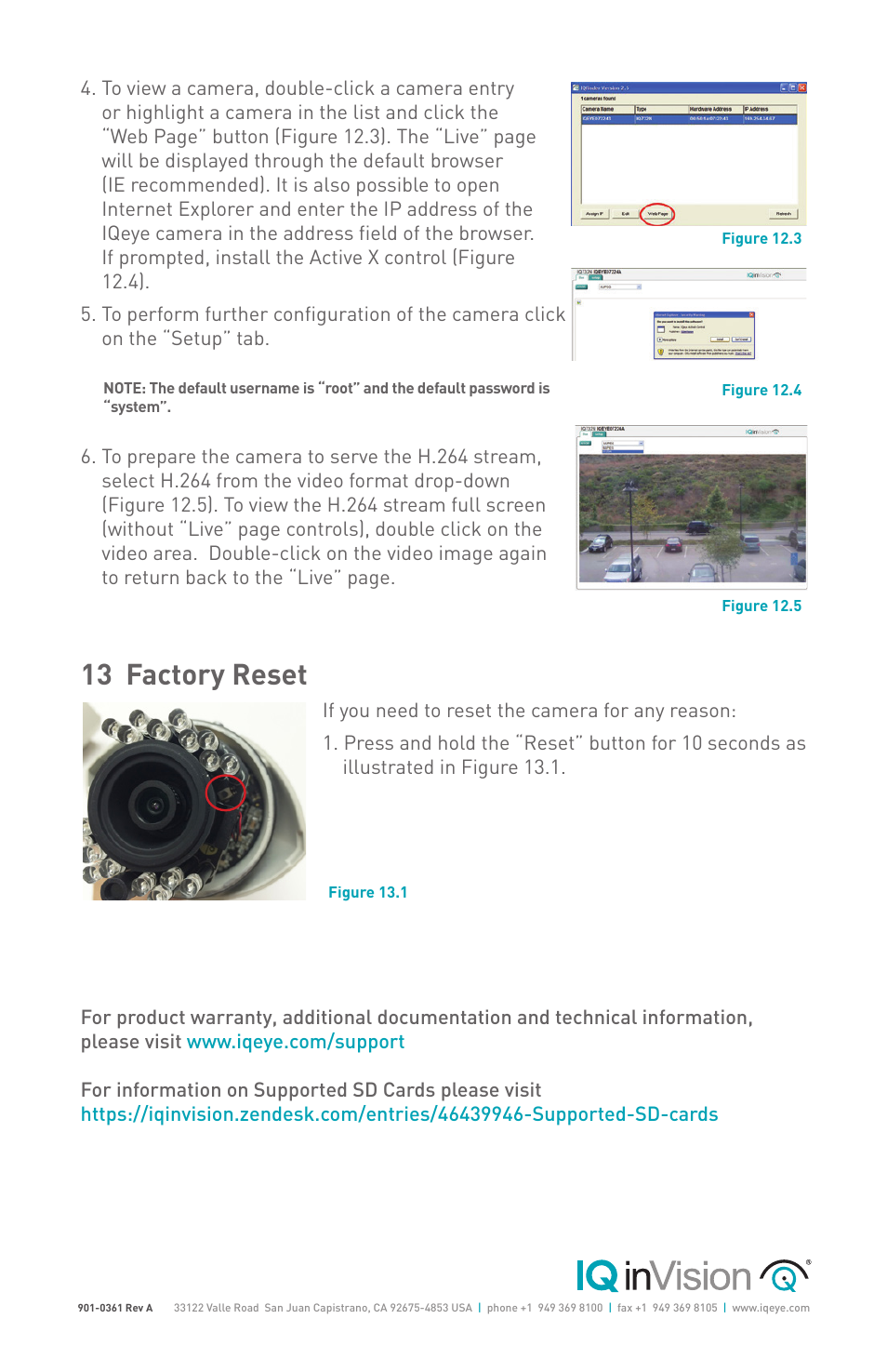 13 factory reset | IQinVision R5 Series User Manual | Page 8 / 8