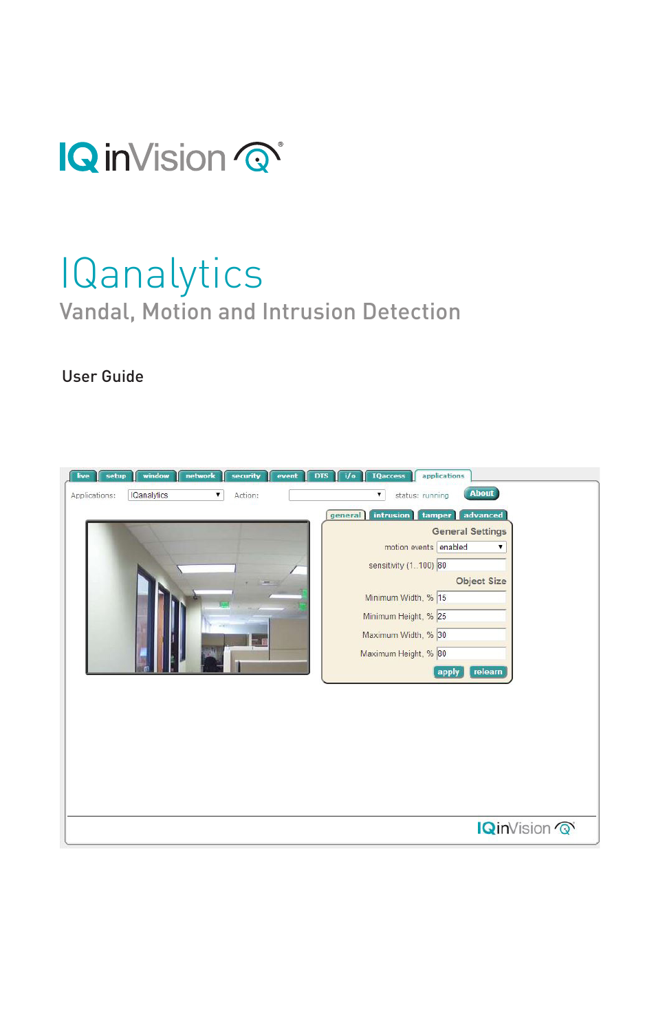 IQinVision IQanalytics User Manual | 14 pages