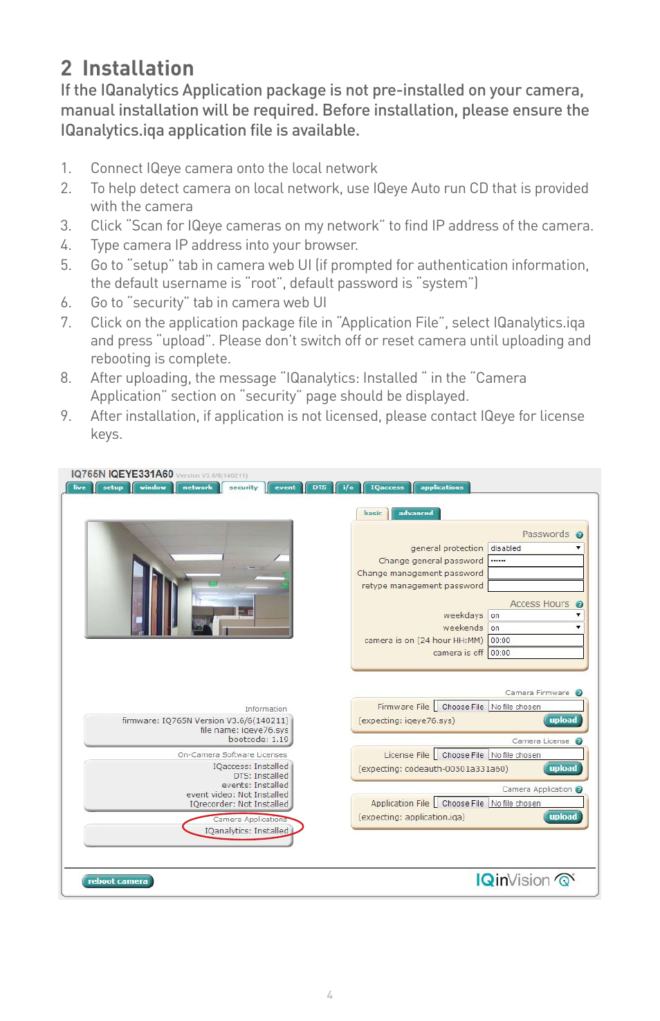 2 installation | IQinVision IQanalytics User Manual | Page 4 / 14