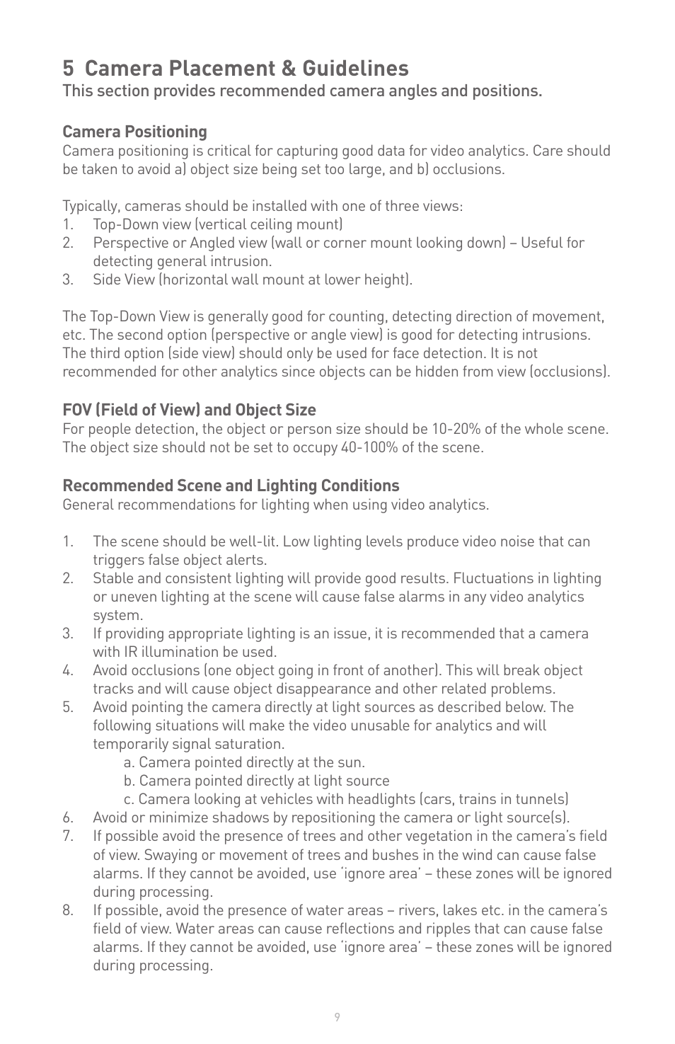 5 camera placement & guidelines | IQinVision IQanalytics User Manual | Page 9 / 14