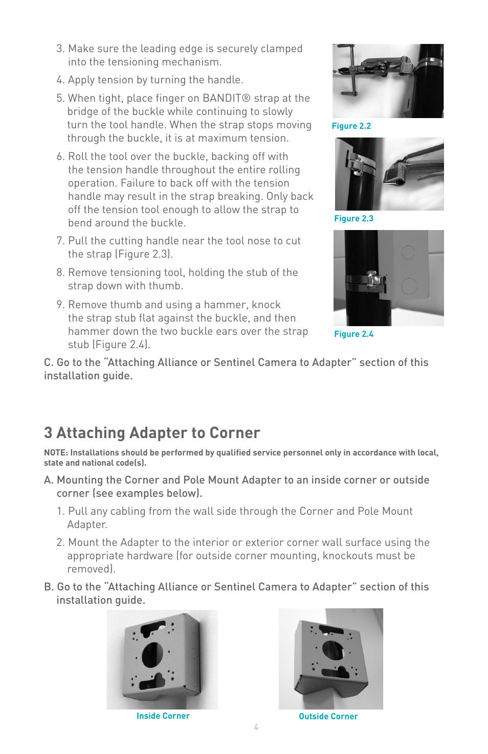 3 attaching adapter to corner | IQinVision IQA-CNR User Manual | Page 4 / 8
