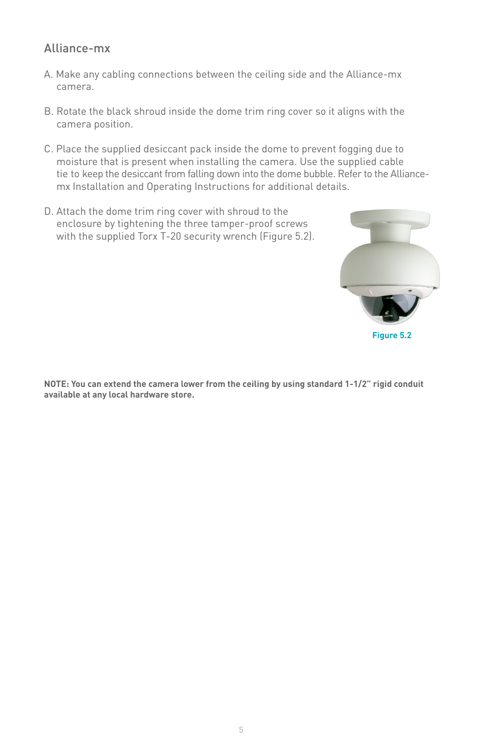 Alliance-mx | IQinVision Alliance Series Pendant Mount User Manual | Page 5 / 7