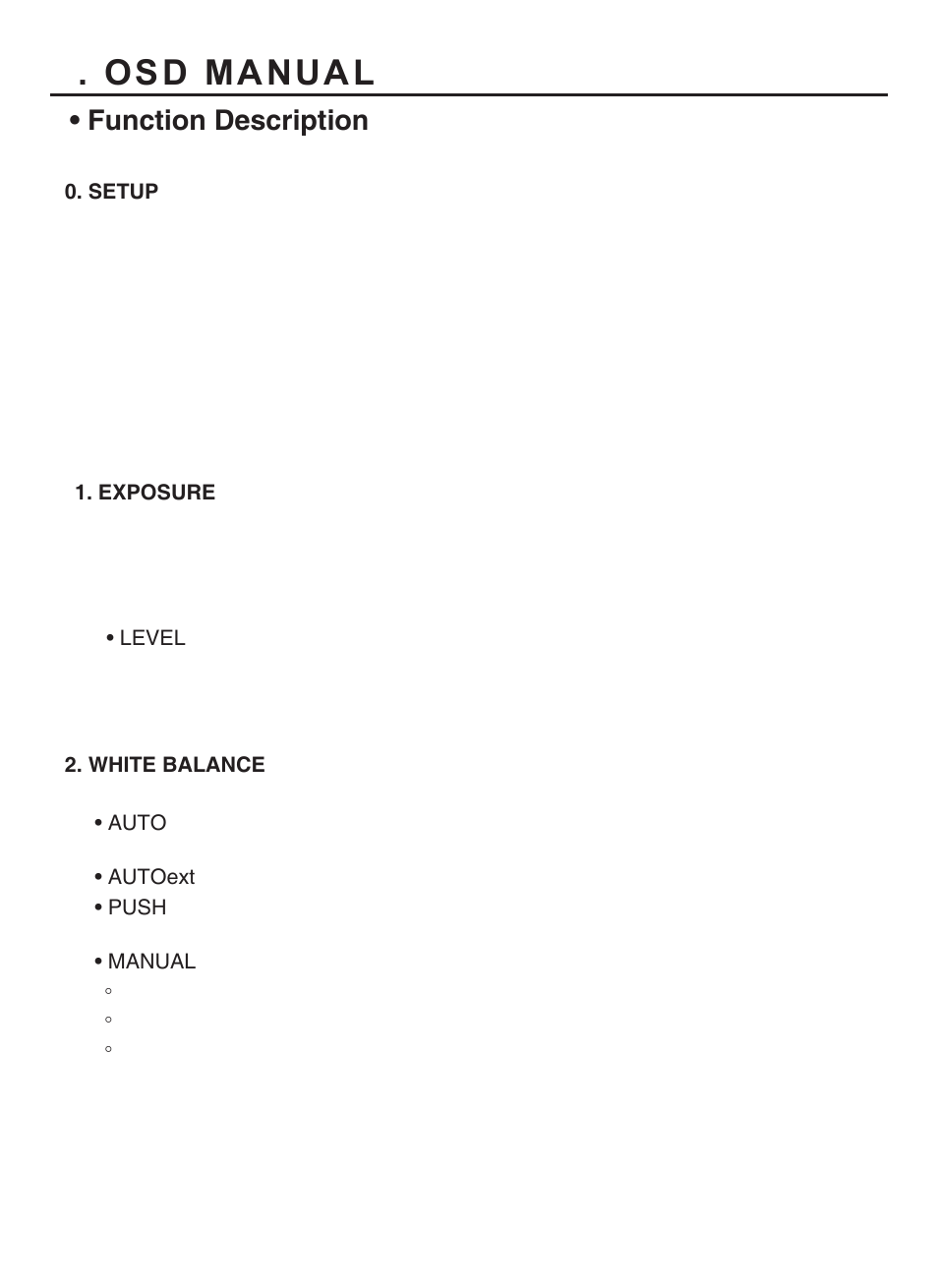 Osd manual, Function description | KT&C KPC-HD(N)V122 User Manual | Page 16 / 18