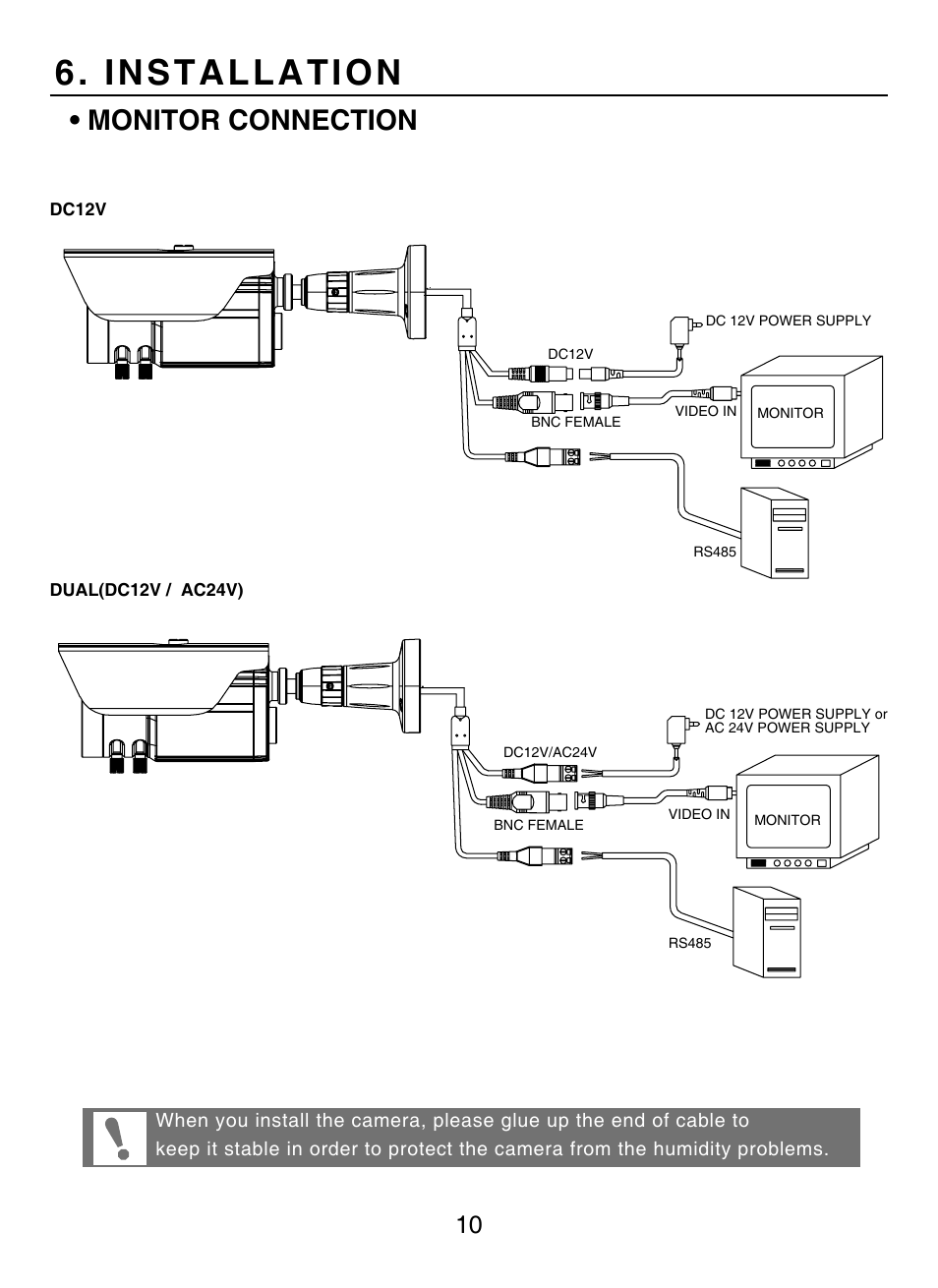 Installation, Monitor connection | KT&C KPC-HDN552M User Manual | Page 10 / 17