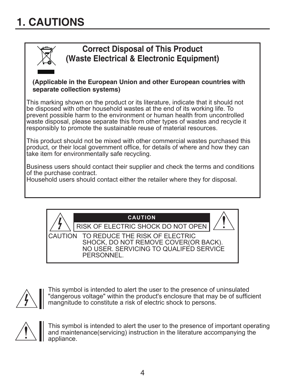 Cautions | KT&C KPC-HDN300M User Manual | Page 4 / 15