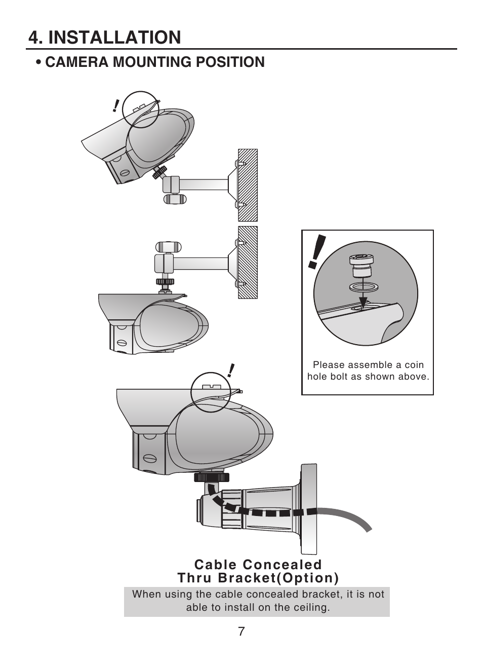 Installation, Camera mounting position | KT&C KPC-HDN300M User Manual | Page 7 / 15
