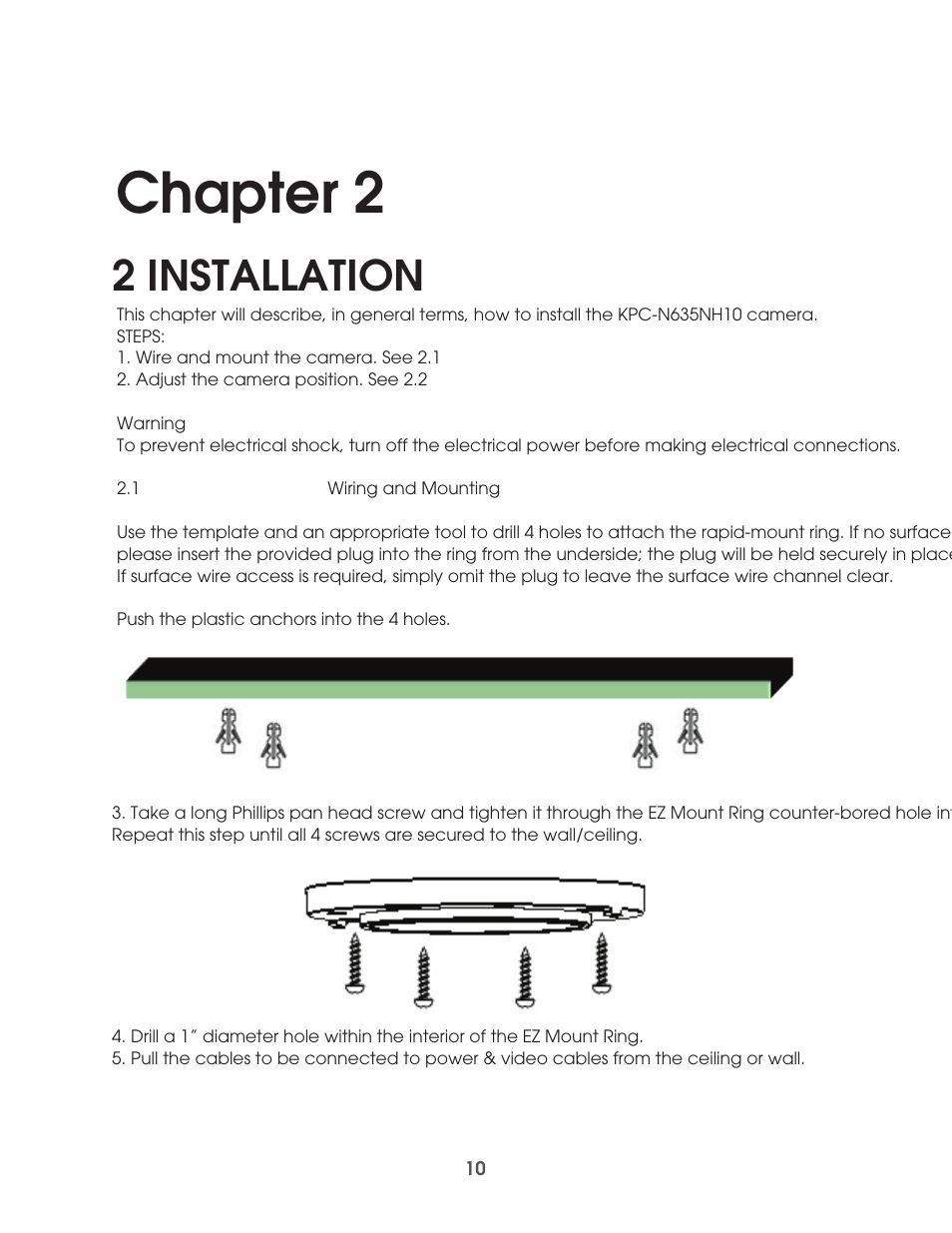 Chapter 2, 2 installation | KT&C KPC-N635NH10 User Manual | Page 10 / 13