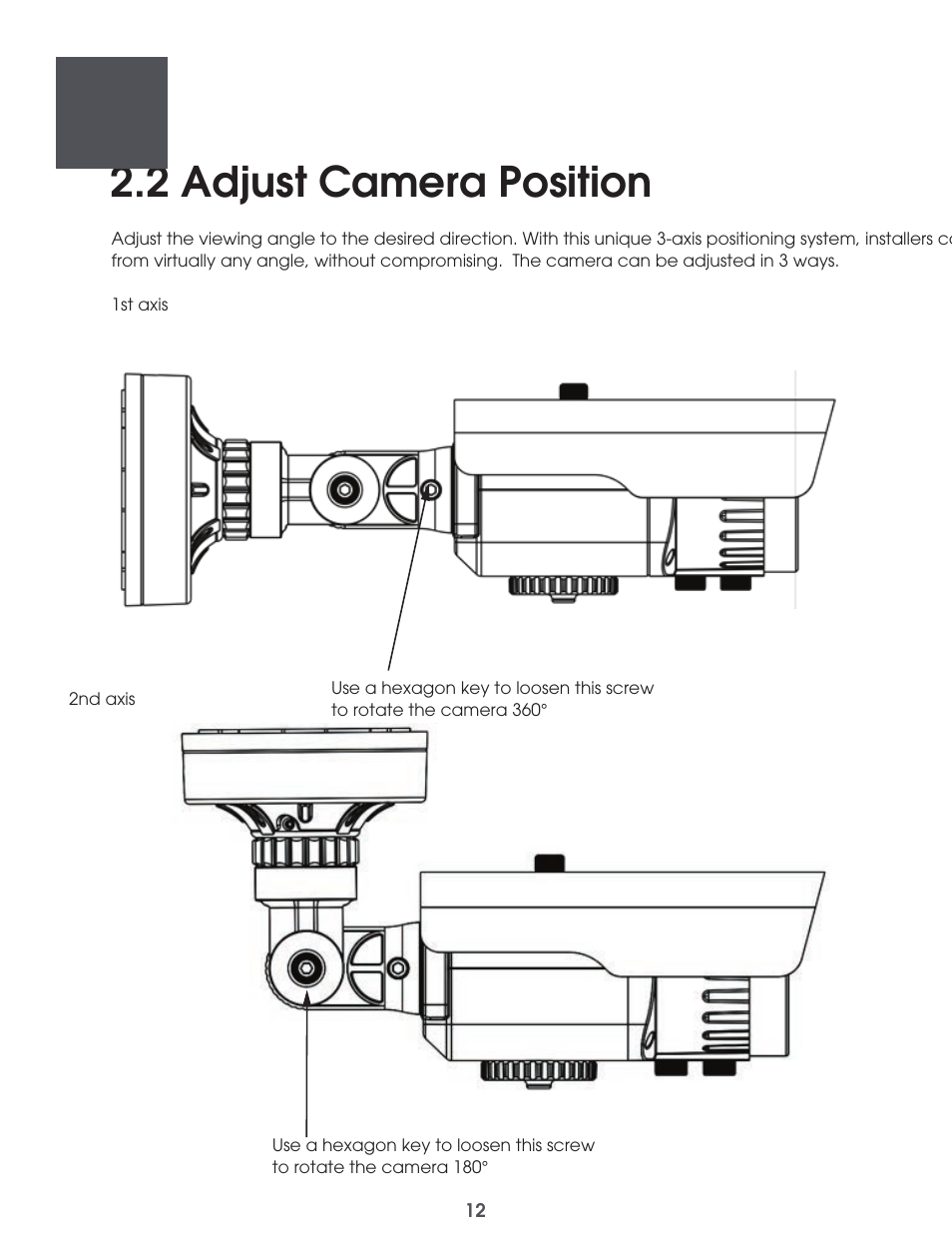 2 adjust camera position | KT&C KPC-N635NH10 User Manual | Page 12 / 13
