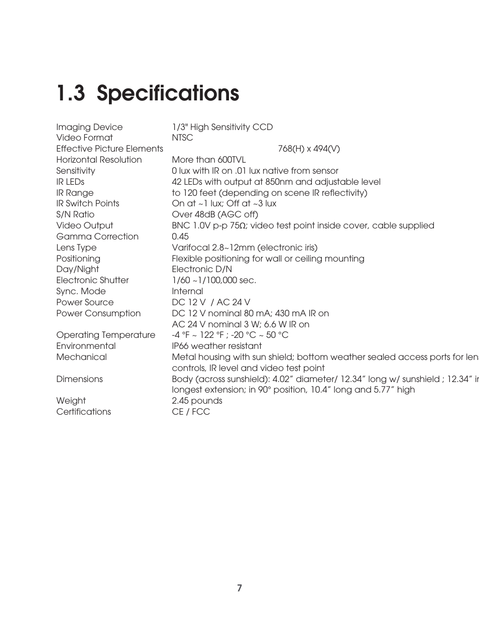 3 specifications | KT&C KPC-N635NH10 User Manual | Page 7 / 13