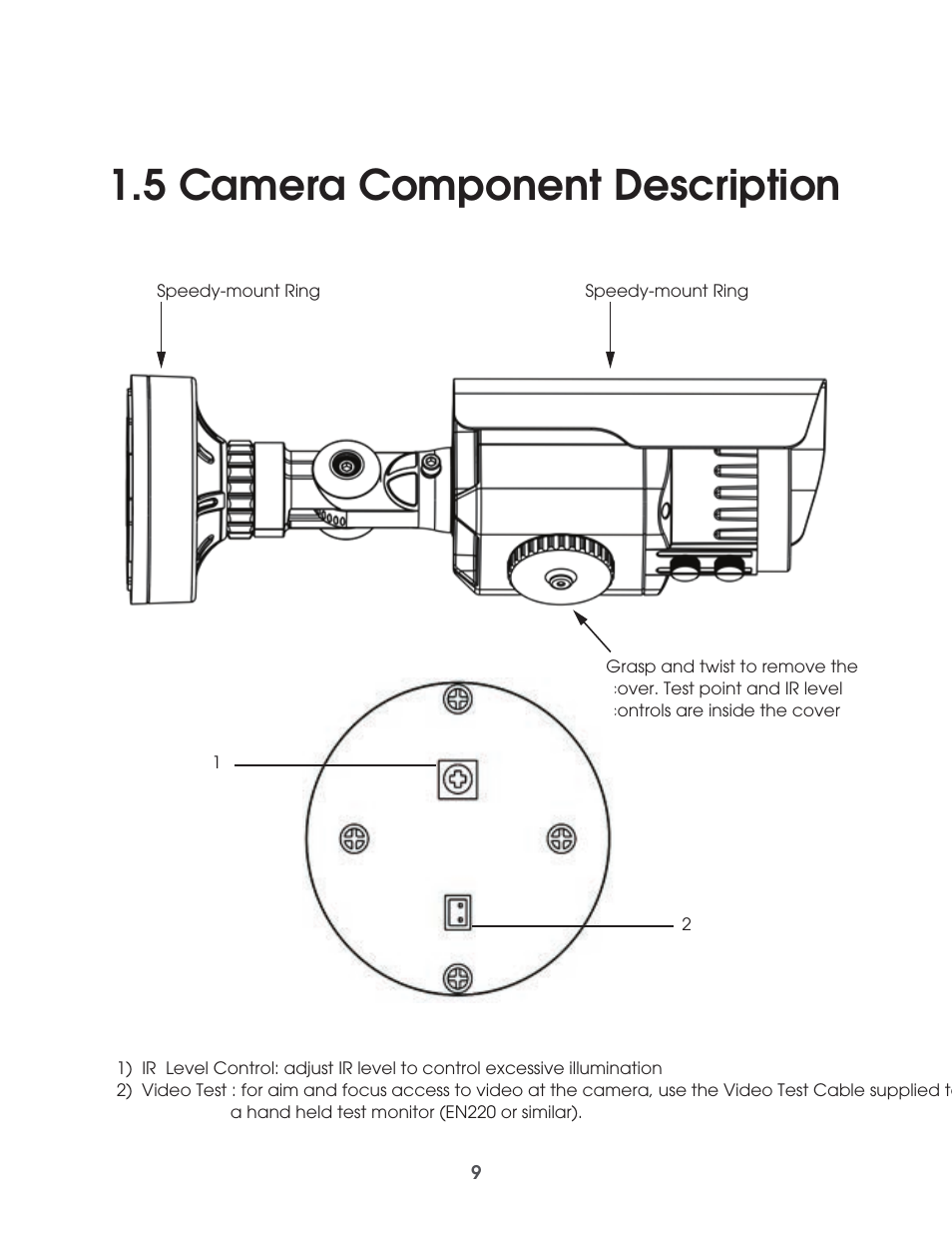 5 camera component description | KT&C KPC-N635NH10 User Manual | Page 9 / 13