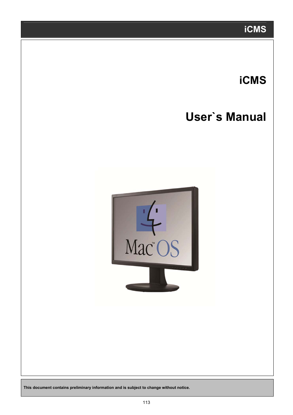 User`s manual, Icms | KT&C KVR-0412H User Manual | Page 113 / 219